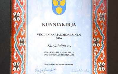 Karjalohja ry on Vuoden 2026 Karjalohjalainen